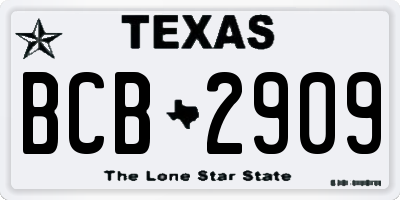 TX license plate BCB2909