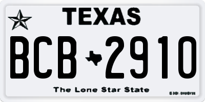 TX license plate BCB2910