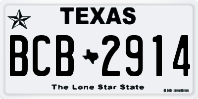 TX license plate BCB2914