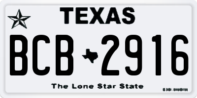 TX license plate BCB2916