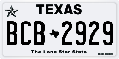 TX license plate BCB2929