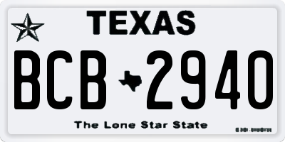 TX license plate BCB2940