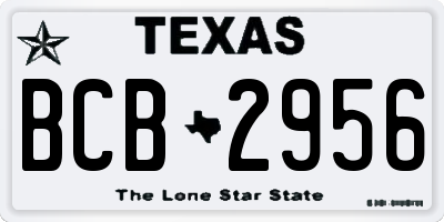 TX license plate BCB2956