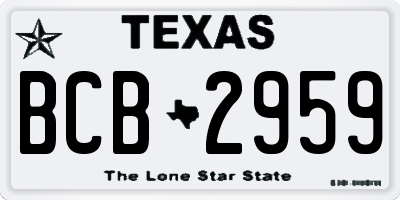 TX license plate BCB2959