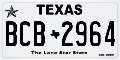 TX license plate BCB2964