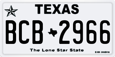 TX license plate BCB2966
