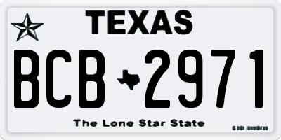TX license plate BCB2971