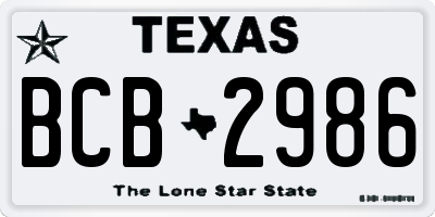 TX license plate BCB2986