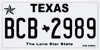 TX license plate BCB2989