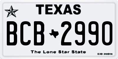 TX license plate BCB2990