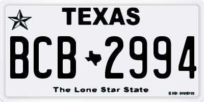TX license plate BCB2994