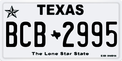 TX license plate BCB2995