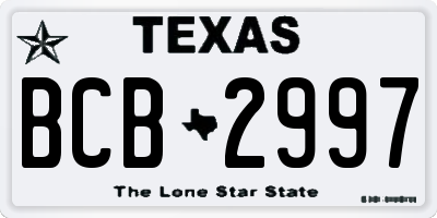TX license plate BCB2997