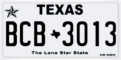 TX license plate BCB3013