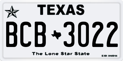 TX license plate BCB3022