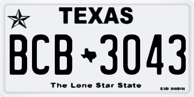 TX license plate BCB3043