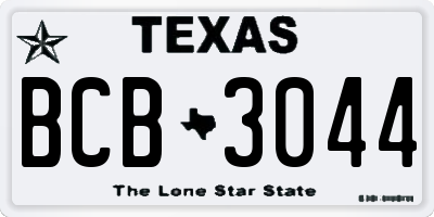 TX license plate BCB3044