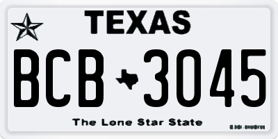 TX license plate BCB3045