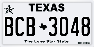 TX license plate BCB3048