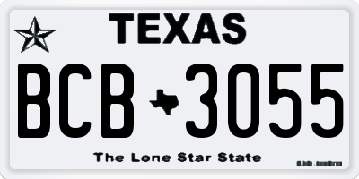 TX license plate BCB3055