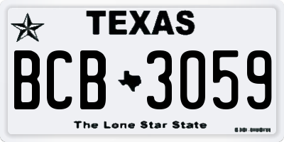 TX license plate BCB3059