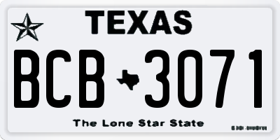 TX license plate BCB3071