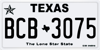 TX license plate BCB3075