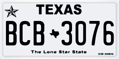 TX license plate BCB3076