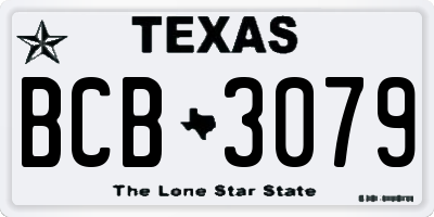 TX license plate BCB3079