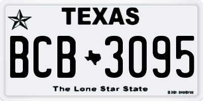 TX license plate BCB3095