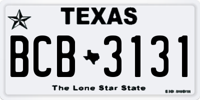 TX license plate BCB3131
