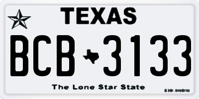 TX license plate BCB3133