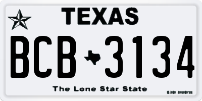 TX license plate BCB3134