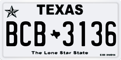 TX license plate BCB3136