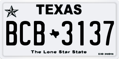 TX license plate BCB3137