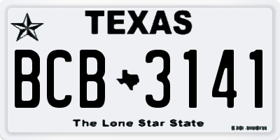 TX license plate BCB3141