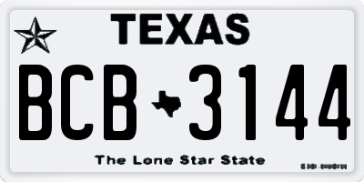TX license plate BCB3144