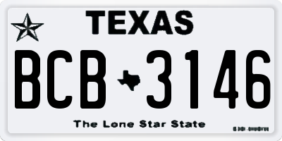 TX license plate BCB3146