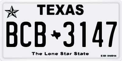 TX license plate BCB3147