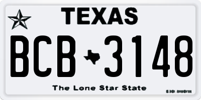 TX license plate BCB3148