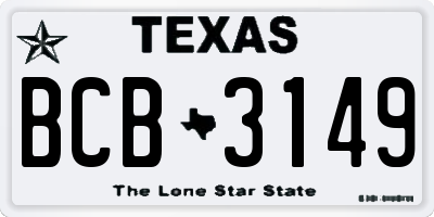 TX license plate BCB3149