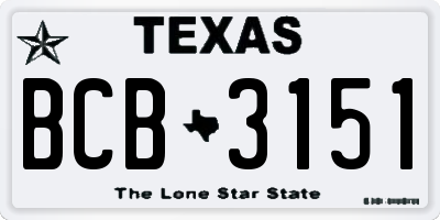 TX license plate BCB3151