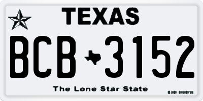TX license plate BCB3152