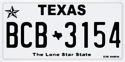 TX license plate BCB3154