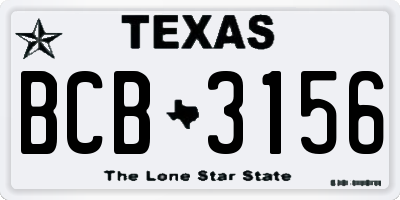 TX license plate BCB3156