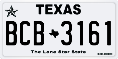 TX license plate BCB3161