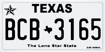 TX license plate BCB3165