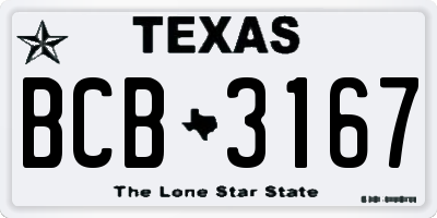 TX license plate BCB3167