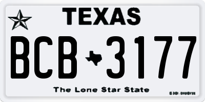 TX license plate BCB3177