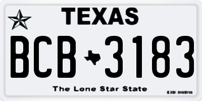 TX license plate BCB3183